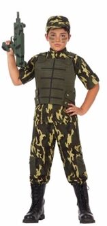 Atosa Soldaten verkleedkleding kostuum - voor jongens - leger / militairen kleding Groen