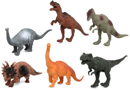 Atosa Speelgoed dino dieren figuren 6x stuks dinosaurussen Multi