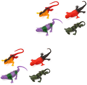 Atosa Speelgoed hagedissen dieren speelfiguren - set 8x stuks - kunststof - tussen 20 - 25 cm
