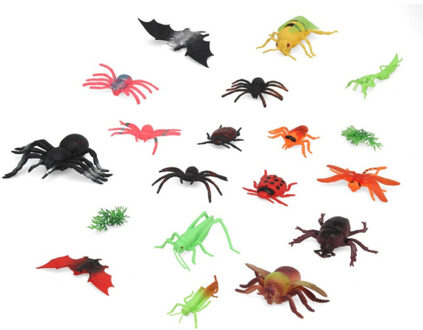 Atosa Speelgoed insecten dieren speelfiguren - set 18x stuks - kunststof - tussen 3-6 cm - kleuren mix - Speelfigurenset