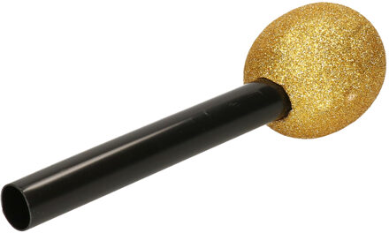 Atosa Speelgoed microfoon - goud - kunststof - 22 cm Goudkleurig