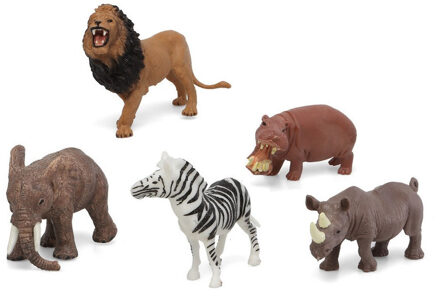 Atosa Speelgoed safari jungle dieren figuren 5x stuks - Speelfigurenset