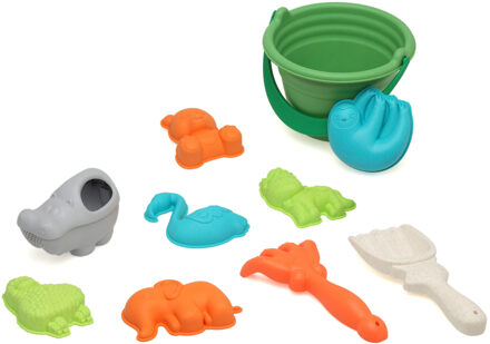 Atosa Strand/zandbak speelgoed set - emmer/schepjes met vormpjes - plastic - dieren thema - Zandspeelsets