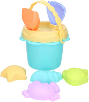 Atosa Strand/zandbak speelgoed set - emmer/schepjes met vormpjes - plastic - peuter/kind - dieren thema