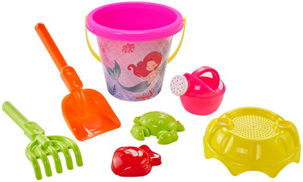 Atosa Strand/zandbak speelgoed set - emmer/schepjes - vormpjes - peuter/kind - zeemeermin Roze