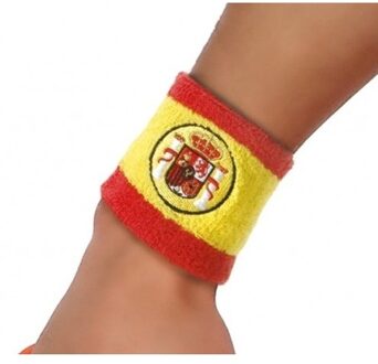 Atosa Supporter pols zweetbandje van vlag Spanje - geel/rood - sport bandje
