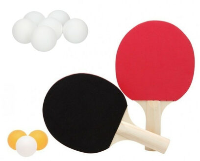 Atosa Tafeltennis setje van 2 batjes en 9x tafeltennisballetjes