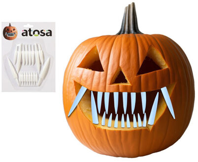 Atosa Tanden voor pompoen - 18x - pompoen uithollen - Halloween decoratie - knutselen