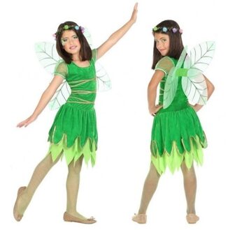 Atosa Toverfee/elfje Fay Verkleed Kostuum/jurkje Voor Meisjes 128 (7-9 Jaar) - Carnavalsjurken Groen