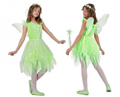 Atosa Toverfee/elfje Flora verkleed kostuum/jurkje voor meisjes groen