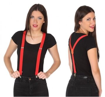 Atosa Verkleed Bretels voor volwassenen - Rood - Carnaval verkleedaccessoires - verstelbaar