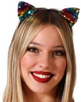 Atosa Verkleed diadeem katten/poezen oren/oortjes - meisjes/dames - Carnaval Multi