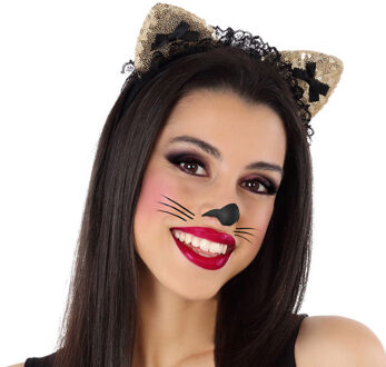Atosa Verkleed diadeem katten/poezen oren/oortjes - meisjes/dames - Carnaval
