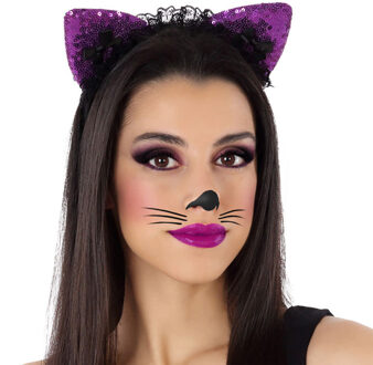 Atosa Verkleed diadeem - katten/poezen oren/oortjes - meisjes/dames - Carnaval