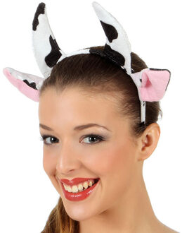 Atosa Verkleed diadeem koeien oren/oortjes - meisjes/dames - Carnaval Wit