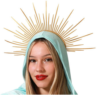 Atosa Verkleed haarband/hoofdband met spikes - goud - meisjes/dames - Evil queen/Halloween/Medusa Goudkleurig