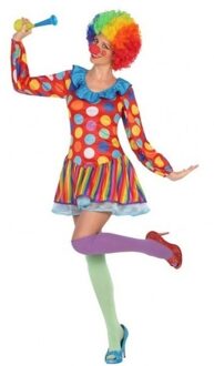 Atosa Verkleed kostuum - clown jurkje/pak voor dames - carnavalskleding - voordelig geprijsd M/L (38-40)