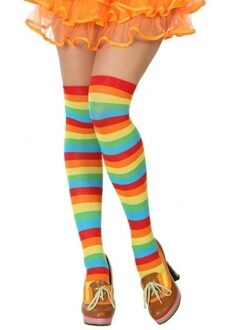 Atosa verkleed kousen - polyester - clown/carnaval - met antislip rand - mt 38/42 Multi