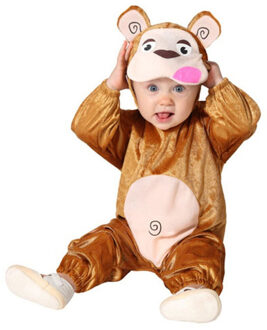 Atosa Verkleed set voor peuters - aapje - bruin - 2-delig - carnaval verkleedkleding 12-24 maanden (80-92)