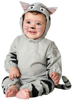 Atosa Verkleed set voor peuters - kat/poes - grijs - 3-delig - carnaval verkleedkleding 12-24 maanden (80-92)