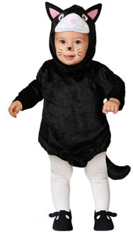Atosa Verkleed set voor peuters - kat/poes - zwart/wit - 2-delig - carnaval verkleedkleding