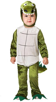 Atosa Verkleed set voor peuters - krokodil - donkergroen - 2-delig - carnaval verkleedkleding