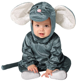 Atosa Verkleed set voor peuters - muis - grijs - 2-delig - carnaval verkleedkleding