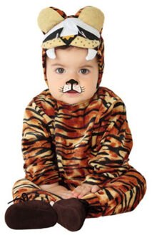 Atosa Verkleed set voor peuters - tijger - bruin - 2-delig - carnaval verkleedkleding Roestbruin