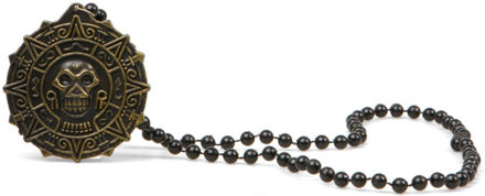 Atosa Verkleed sieraden ketting met skull - zwart - dames - kunststof - Heks/Piraat/evil Queen