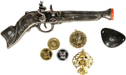 Atosa Verkleed speelgoed Piraten pistool met ooglapje - set - kind/volwassenen - kunststof Multi