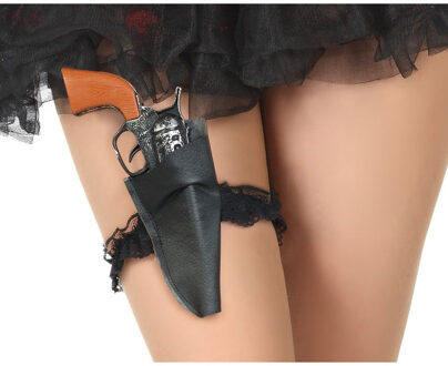 Atosa Verkleed speelgoed revolver/pistool - dames - been holster - onder een verkleed rok/jurk