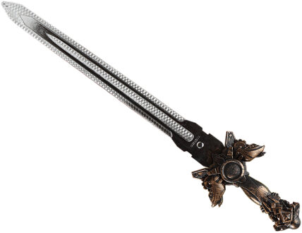 Atosa Verkleed speelgoed ridder zwaard - plastic - 57 cm - Speelgoed wapens zwaarden Zilver