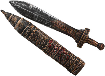 Atosa Verkleed speelgoed romeins ridder zwaard - 55 cm - met schede - Speelgoed wapens zwaarden