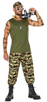 Atosa Verkleedkleding kostuum - militair/soldaat - kostuum/pak voor heren - carnavalskleding