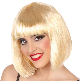 Atosa Verkleedpruik voor dames half lang haar - Blond - Bob lijn - Carnaval/Party