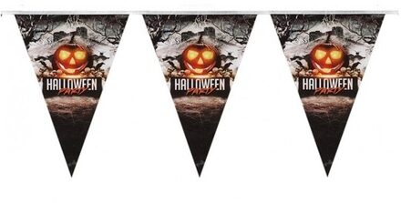 Atosa Vlaggenlijn/slinger pompoen 250 cm Halloween decoratie