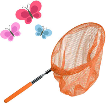 Atosa Vlindernet/insectennet - oranje - metaal - 38,5 tot 86 cm - Telescopisch - Vlindernetjes