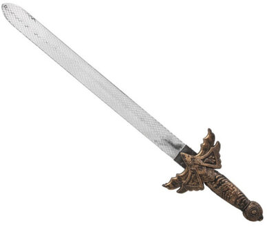 Atosa Zwaard van Krijger/ridder/viking - verkleed speelgoed - 52 cm - kunststof - wapens - kind/adults Zilver