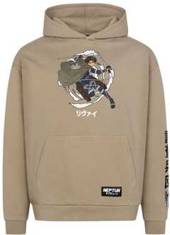 Attack on Titan Hooded Sweater Graphic Khaki Size L