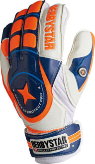 Attack XP Protect Pro Keepershandschoenen Junior Keepershandschoenen - Unisex - oranje/blauw/wit Maat 4/ Lengte hand 15.5cm