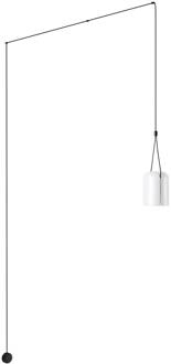 Attic hanglamp cilindrisch decentraal wit wit, zwart