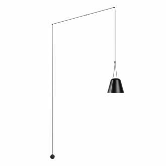 Attic hanglamp conisch decentraal zwart