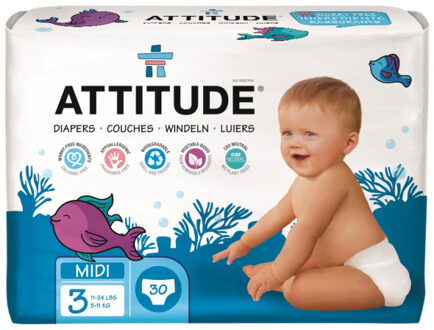 Attitude luiers midi 3 * 30 st