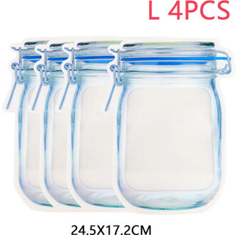 Atucoho 10 Stuks Herbruikbare Mason Fles Noten Candy Cookies Tas Waterdichte Afdichting Verse Voedsel Opbergtas Snacks Zip-Lock Zakken voor Trave L3-4stk