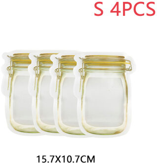 Atucoho 10 Stuks Herbruikbare Mason Fles Noten Candy Cookies Tas Waterdichte Afdichting Verse Voedsel Opbergtas Snacks Zip-Lock Zakken voor Trave S2-4stk