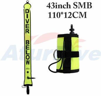 Aturdive Oppervlak Marker Boei Smb 40-90Inch Nylon-D Pull Duiken Boeien Met Klep, Smb 43duim 110cm