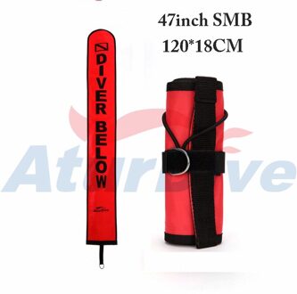 Aturdive Oppervlak Marker Boei Smb 40-90Inch Nylon-D Pull Duiken Boeien Met Klep, Smb 47duim 120cm