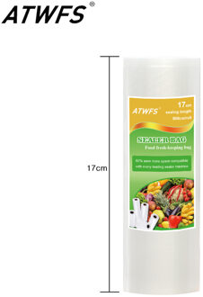 ATWFS 17 cm * 500 cm/Roll Voedsel Vacuüm Zakken Voedsel Saver Vacuum Sealer Zakken Vacuüm Verpakking tassen