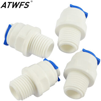 Atwfs 2 Stuks Waterzuiveraar Montage 1/4 Inch Buiten De Draad Tot 1/4 Inch Quick Connect Water Machine Verbinding Ro 1/4''