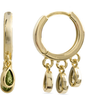 Atzul oorbellen afgewerkt in 18k goud Groen - One Size
